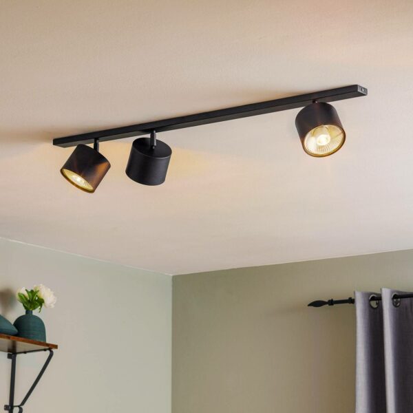 Loftlampe 1.047, 3 lyskilder, sort