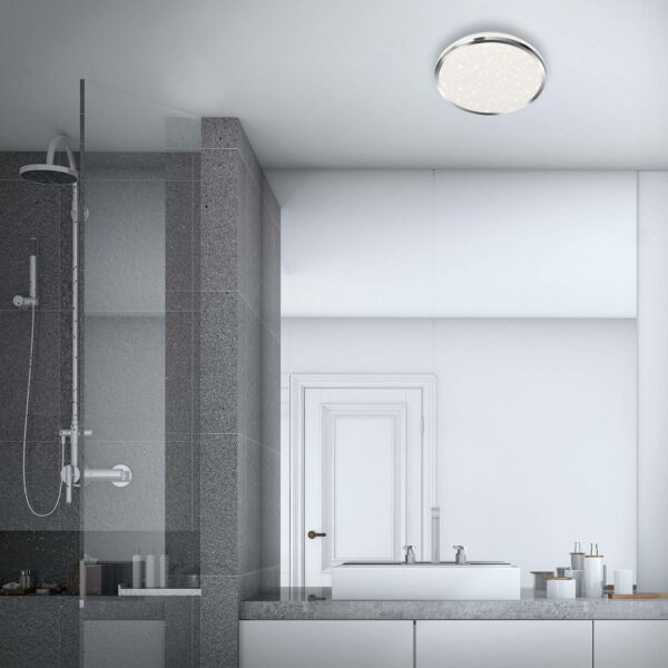 LED-loftlampe 3403 IP44 stjernedekor, Ø 28 cm