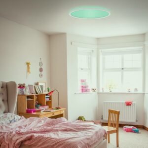 Slim LED-panel, ultrafladt, rundt m. RGB/W-effekt