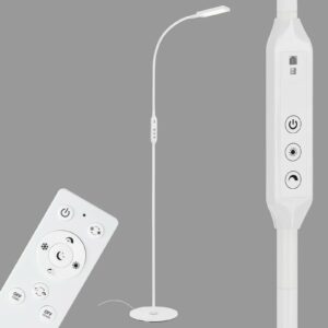 1296-016 LED-gulvlampe med fjernbetjening, hvid