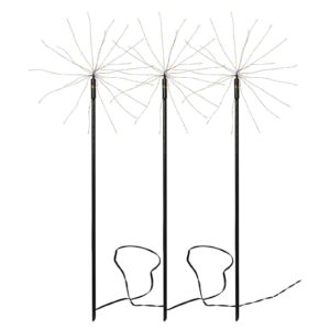 Firework Outdoor LED-dekolampe, sæt m. 3, varmhvid