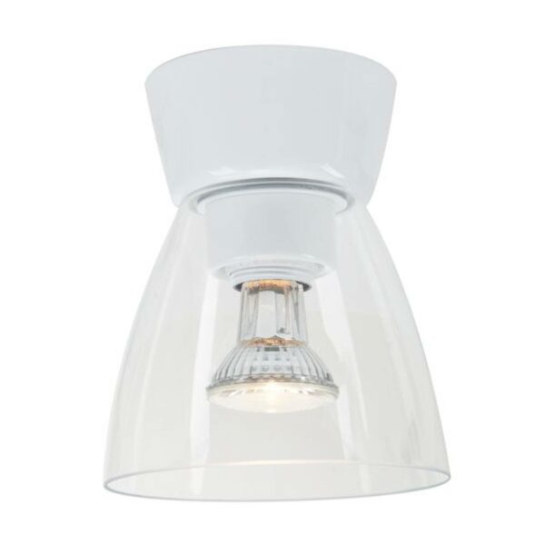 Bizzo Baldachin LED-loftlampe, hvid, klart glas