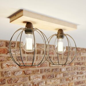 Dorett loftlampe, egetræ, 2 lyskilder