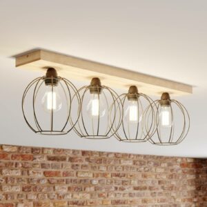 Dorett loftlampe, egetræ, 4 lyskilder