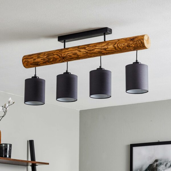 Furesta loftlampe, bejdset, antracit, 4 lyskilder