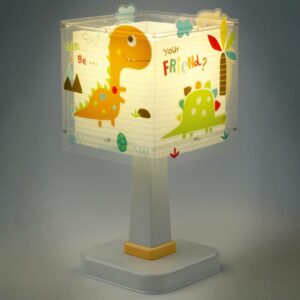 Dinos bordlampe til børneværelse, kantet