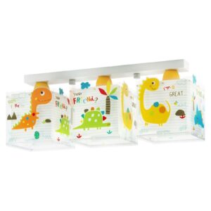 Dinos loftlampe til børn, 3 lyskilder