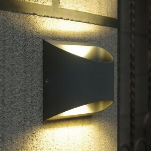 Halvrund LED udendørs væglampe Dodd af aluminium