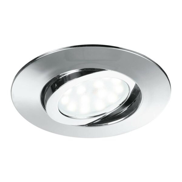Zenit LED-indbygningsspot med IP44, krom