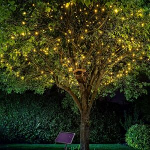 LED-lyskæde, solceller, 200 Pro