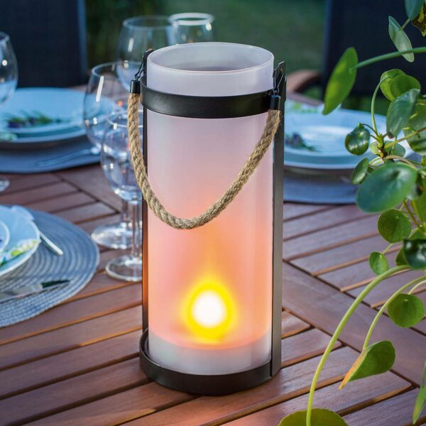 Solcellelampe Jasmin med flammeeffekt