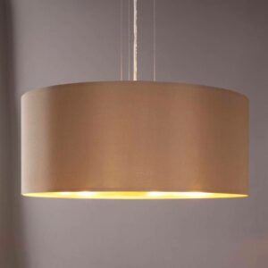 Maserlo pendellampe, rund, taupe, guld