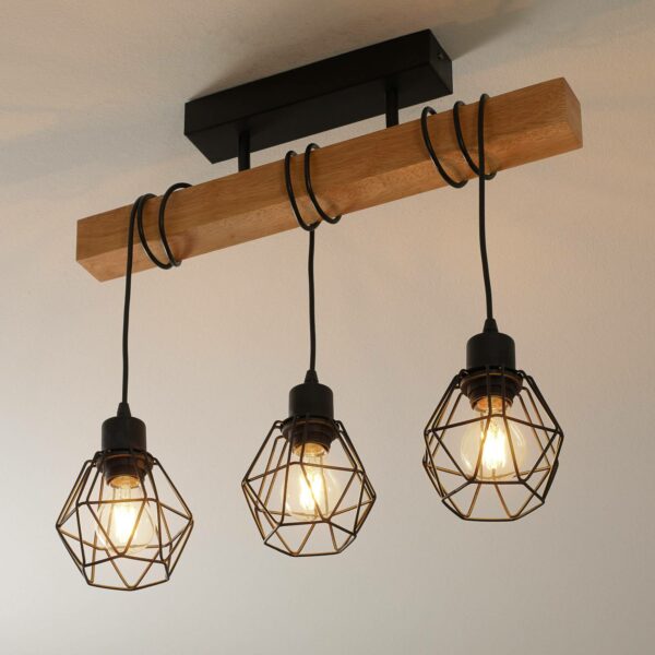 Loftlampe Townshend 5 med 3 gitterskærme