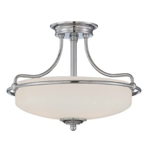 Griffin loftlampe med afstand, Ø 43 cm, krom