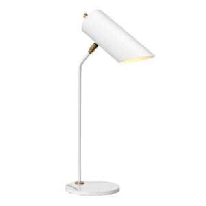 Quinto bordlampe, hvid, antik messing