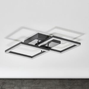Bard LED-loftlampe 45x45 cm, 2 lyskilder, antracit