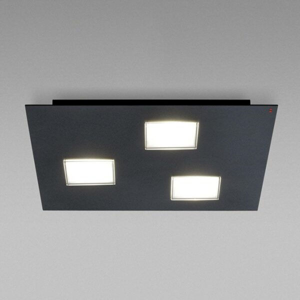Fabbian Quarter, sort LED-loftlampe 3 lyskilder