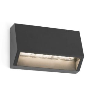 Kantet Must udendørs LED-væglampe - 9,6 cm