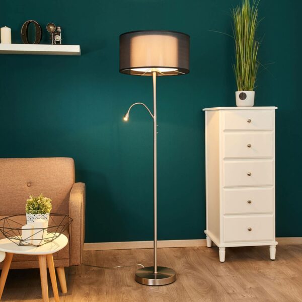 Damento gulvlampe med læselampe