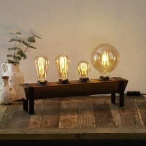 Legno bordlampe i træ, 4 lyskilder