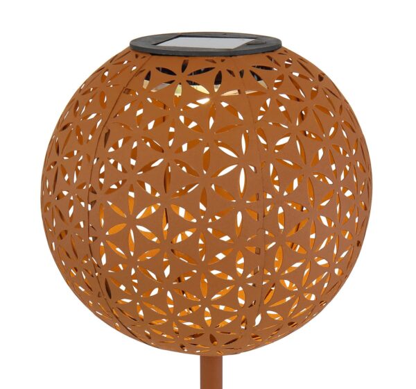 Solcellelampe keltisk rose 33628R jordspyd, rust