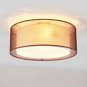 Brun stof loftslampe Nica