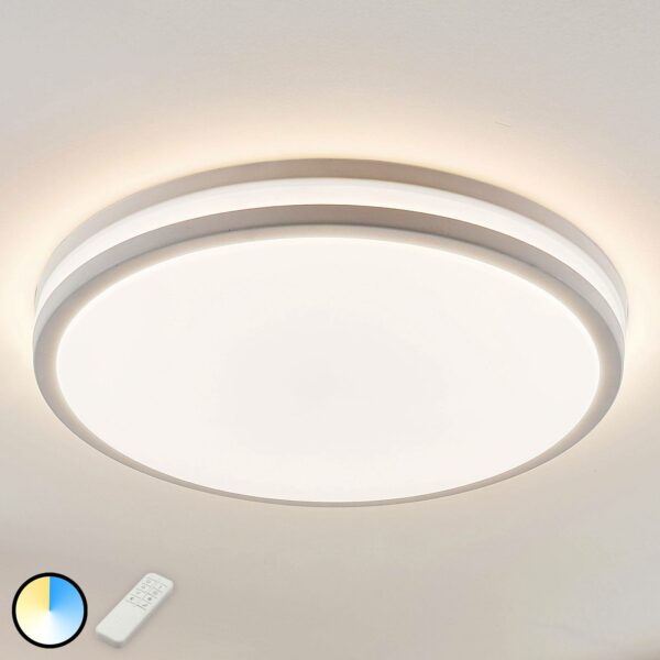 LED-loftslampe Arnim i hvid, rund form