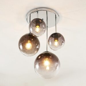 Lindby Robyn loftlampe i glas, 4 lyskilder