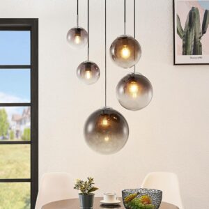 Lindby Robyn glas-pendellampe, 5 lyskilder