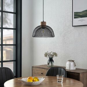 Lindby Louk pendellampe, gitter, sort, 1 lyskilde