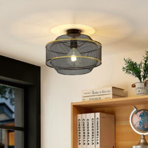 Lindby Dionta loftlampe med bur, sort