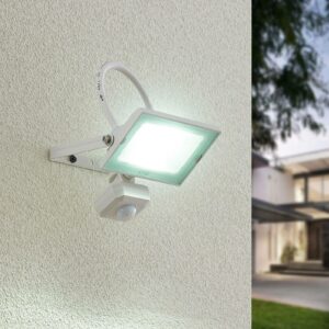 Lindby Aine LED-udendørsspot hvidt 14,5 cm, sensor