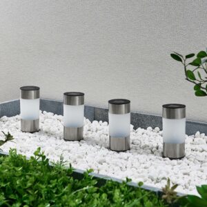 Lindby Jocob LED-jordspyd med solcelle, sæt med 4