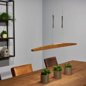 HerzBlut Arco LED-hængelampe Klick&Dim, olieret eg