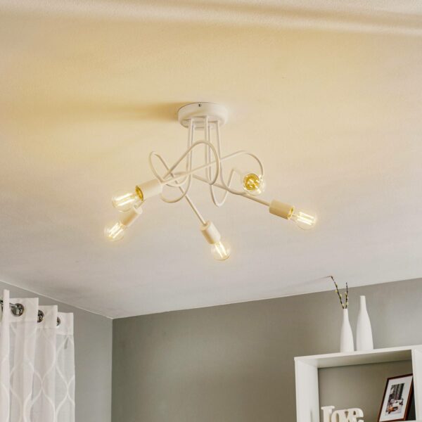 Oxford loftlampe, 5 lyskilder, hvid