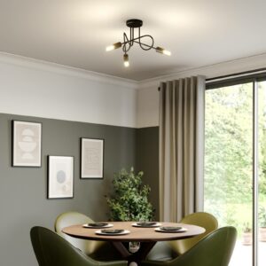 Oxford loftlampe, 3 lyskilder, i sort