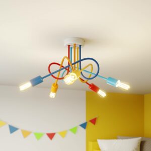 Oxford loftlampe, 5 lyskilder, kulørt