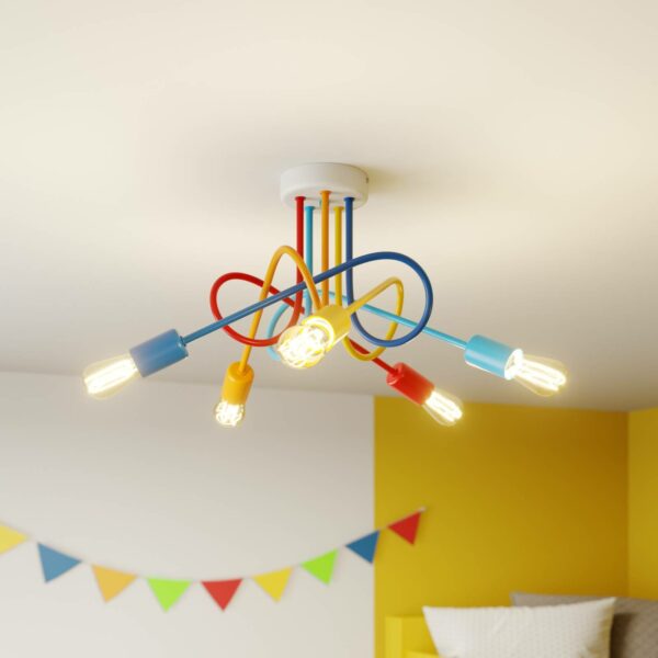 Oxford loftlampe, 5 lyskilder, kulørt