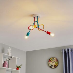 Oxford loftlampe, 3 lyskilder orange/rød/turkis