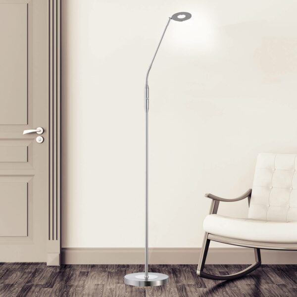 Dent LED-gulvlampe, CCT, 1 lyskilde, nikkel