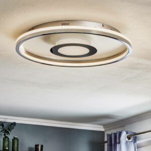 LED-loftlampe Bug rund, krom, 60 cm