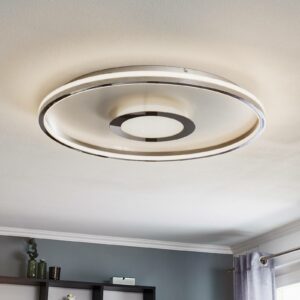 LED-loftlampe Bug rund, krom, 81cm