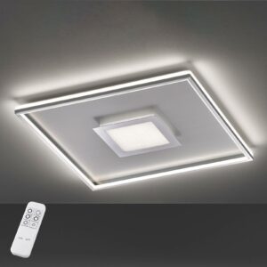 Bug LED-loftlampe, kvadratisk, krom 40x40cm