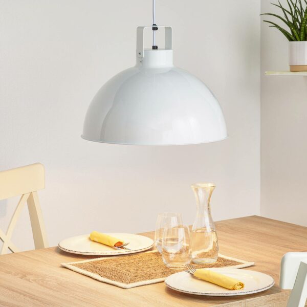 Jieldé Dante D450 hængelampe, hvid, Ø 45 cm