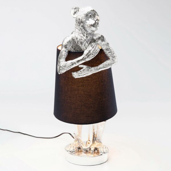 KARE Animal Monkey bordlampe sølv/sort