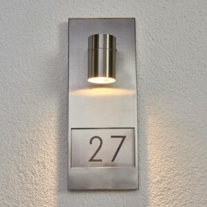 Flot husnummerlampe Modena 7655, i rustfrit stål