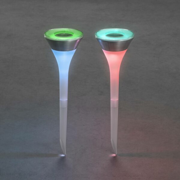 Solcelledreven jordspydslampe Assisi med RGB-LED