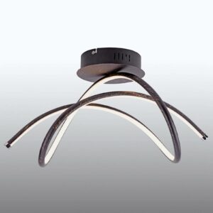 LED-loftlampe Violetta, kurvet, rust