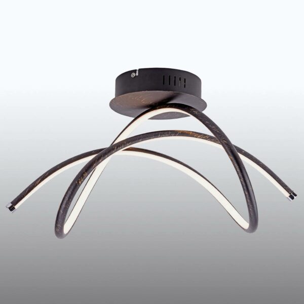 LED-loftlampe Violetta, kurvet, rust