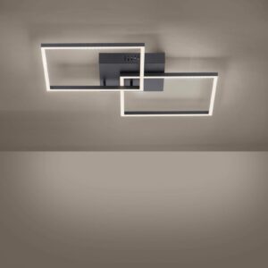 Iven LED-loftlampe, sort, 2 lyskilder, kvadrat
